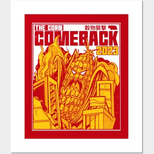 The Corn Comeback 2023 // Funny Nebraska Corn Monster Cool Manga Comic Cover Posters and Art